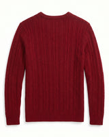 Men's Wool Thermal Stitch Crew Neck Pullover — Red