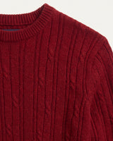 Men's Wool Thermal Stitch Crew Neck Pullover — Red