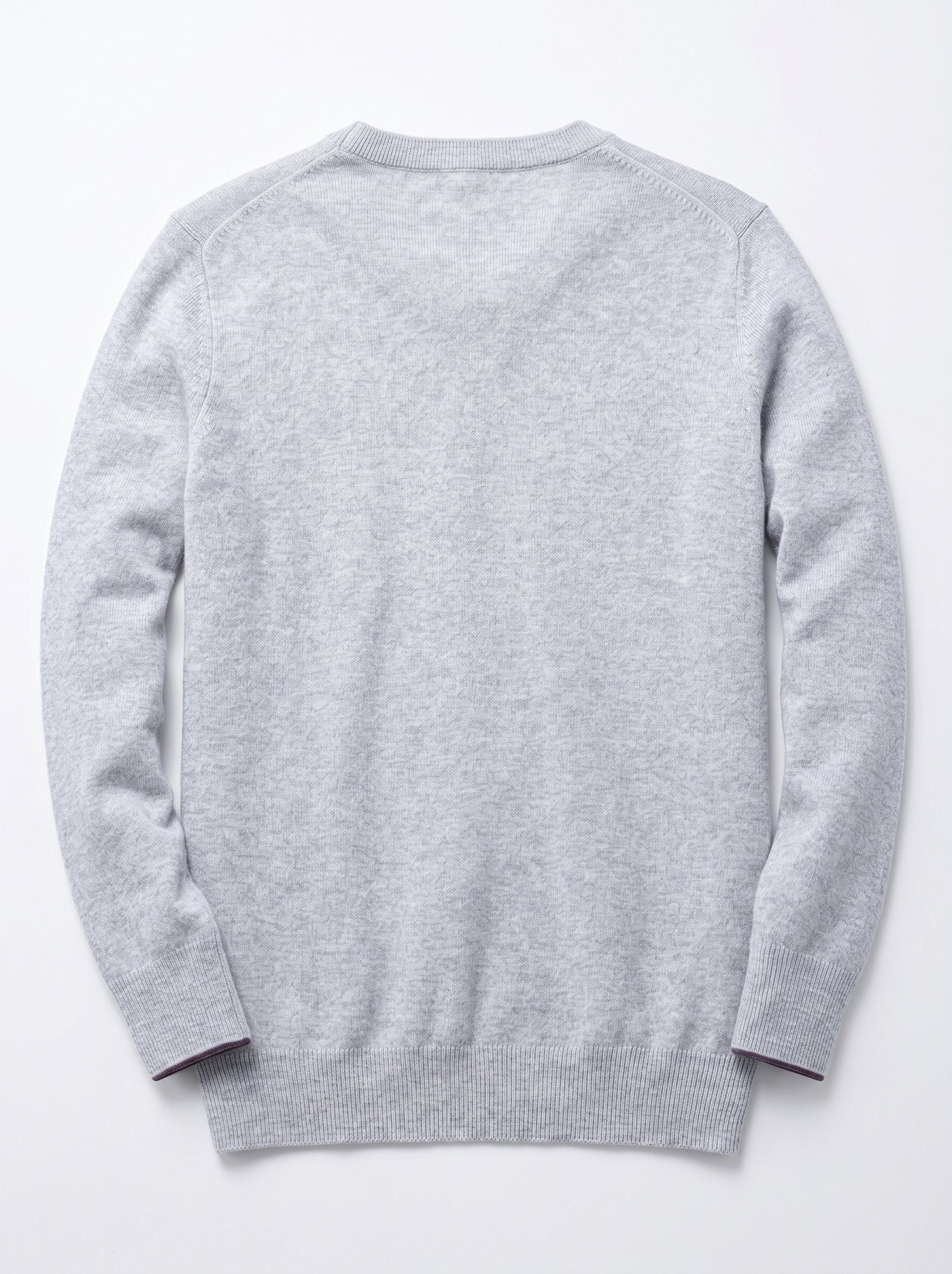 Men's V-Neck Cashmere Sweater — Light Grey