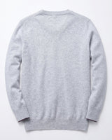 Men's V-Neck Cashmere Sweater — Light Grey