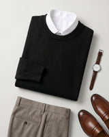 Essential Crew Neck Cashmere Sweater — Black