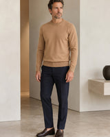 Essential Crew Neck Cashmere Sweater — Camel