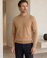 Essential Crew Neck Cashmere Sweater — Camel
