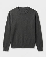 Essential Crew Neck Cashmere Sweater — Dark grey