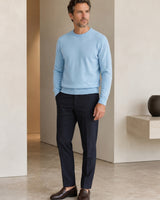 Essential Crew Neck Cashmere Sweater — Ice Blue