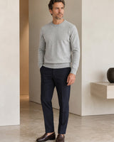 Essential Crew Neck Cashmere Sweater — Light grey