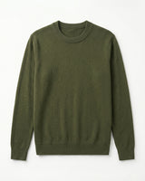 Essential Crew Neck Cashmere Sweater — Olive