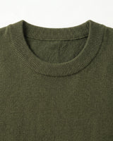 Essential Crew Neck Cashmere Sweater — Olive
