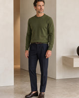 Essential Crew Neck Cashmere Sweater — Olive