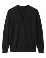 V-Neck Button Cardigan — Black