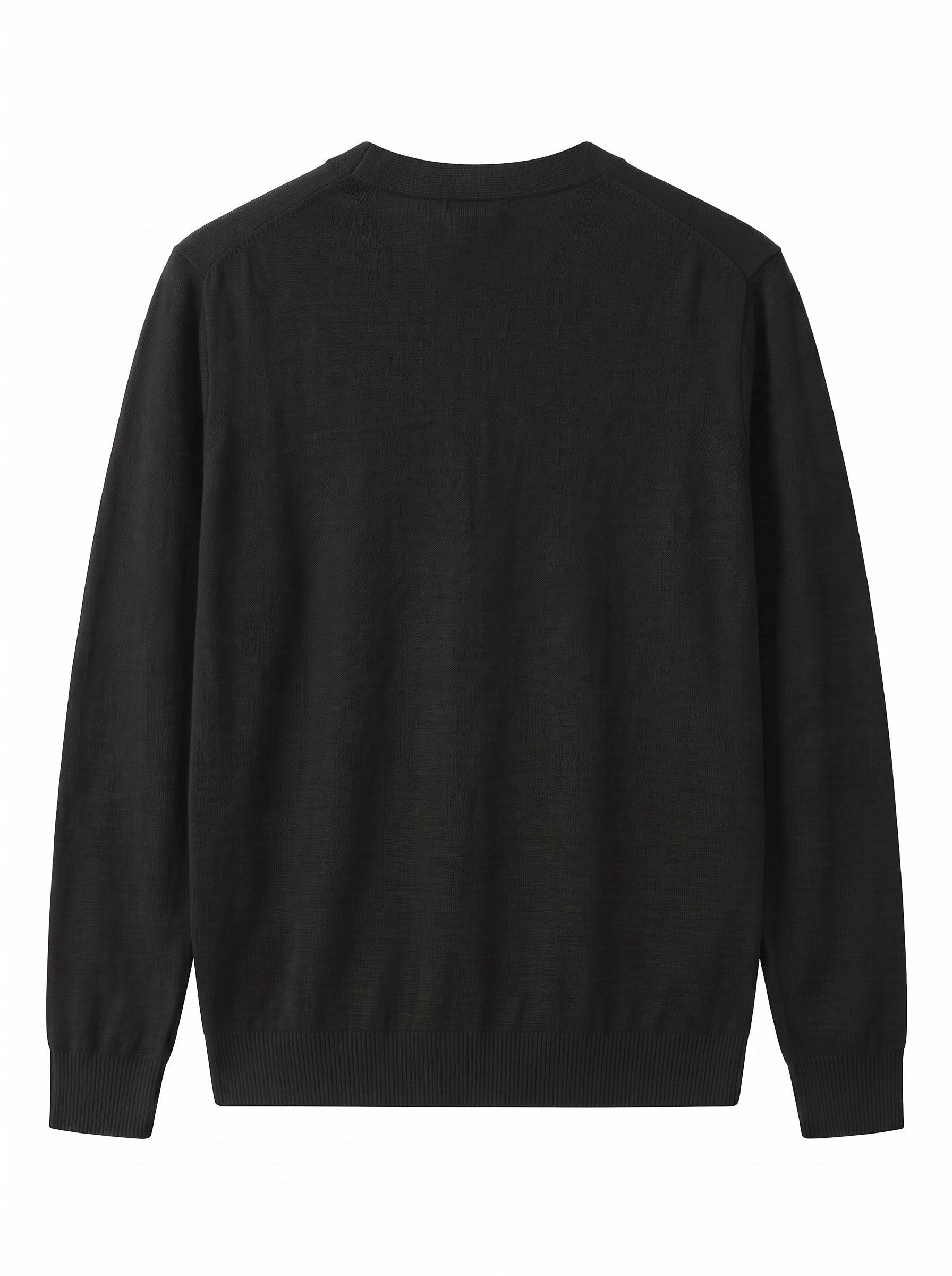 V-Neck Button Cardigan — Black