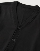 V-Neck Button Cardigan — Black