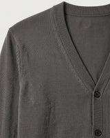 V-Neck Button Cardigan — Dark Grey