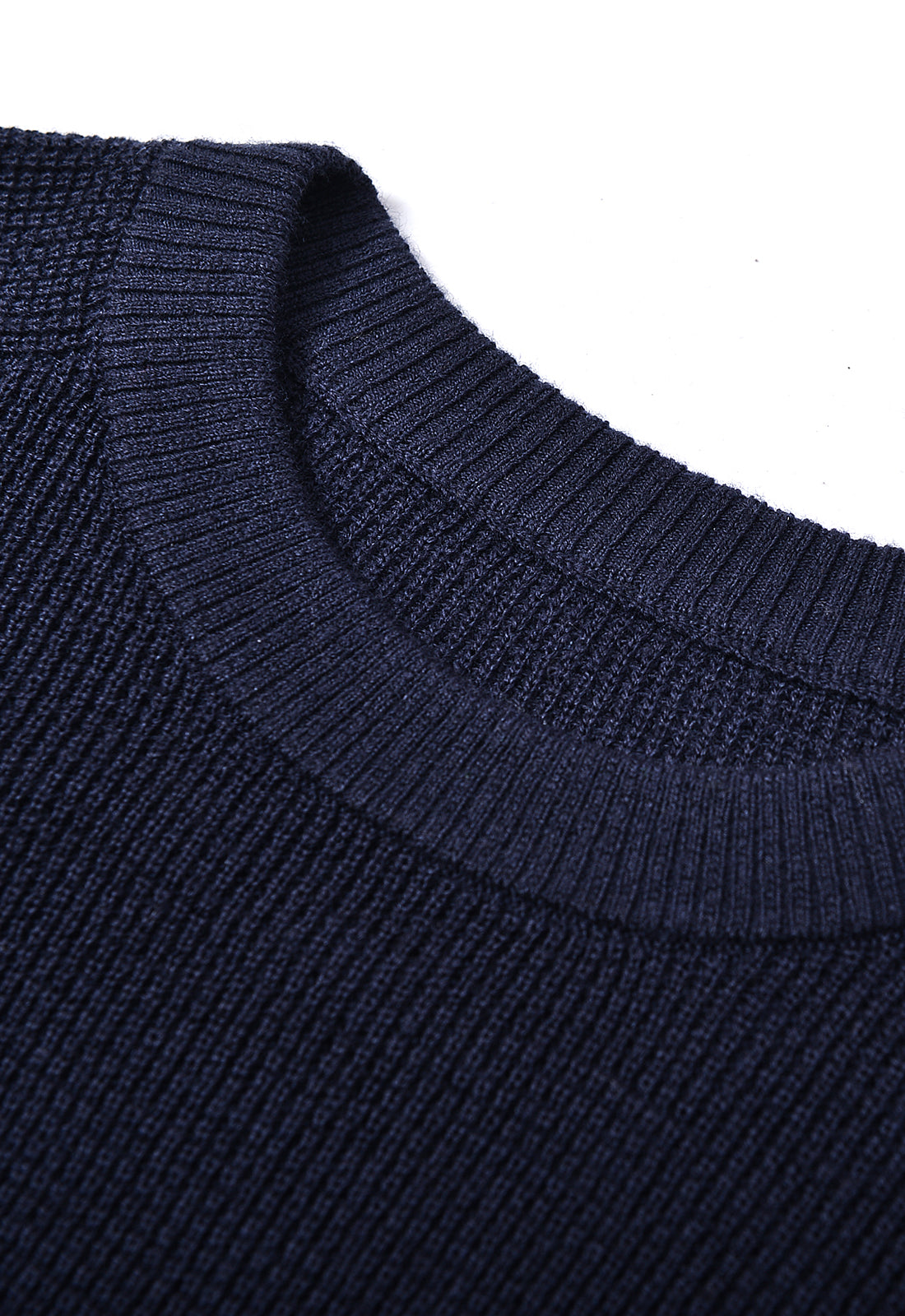 Raglan Crew Neck Sweater — Navy