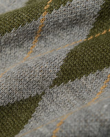 Checkered Crew Neck Sweater — Olive