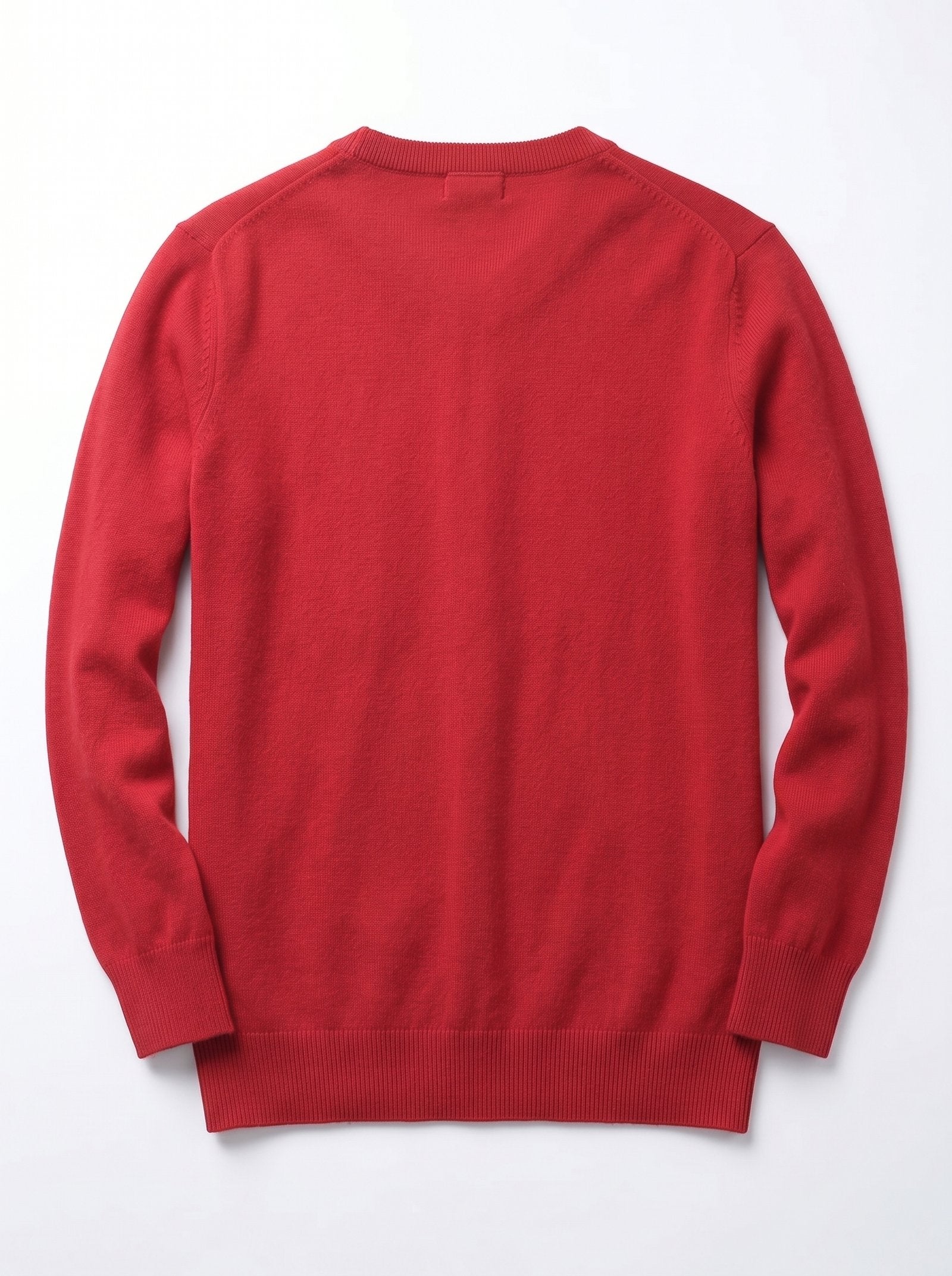 Men's V-Neck Cashmere Sweater — Red
