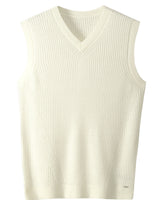 Sleeveless V-Neck Vest — White