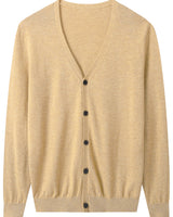 V-Neck Knit Cardigan — Yellow