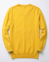 Men's V-Neck Cashmere Sweater — Yellow