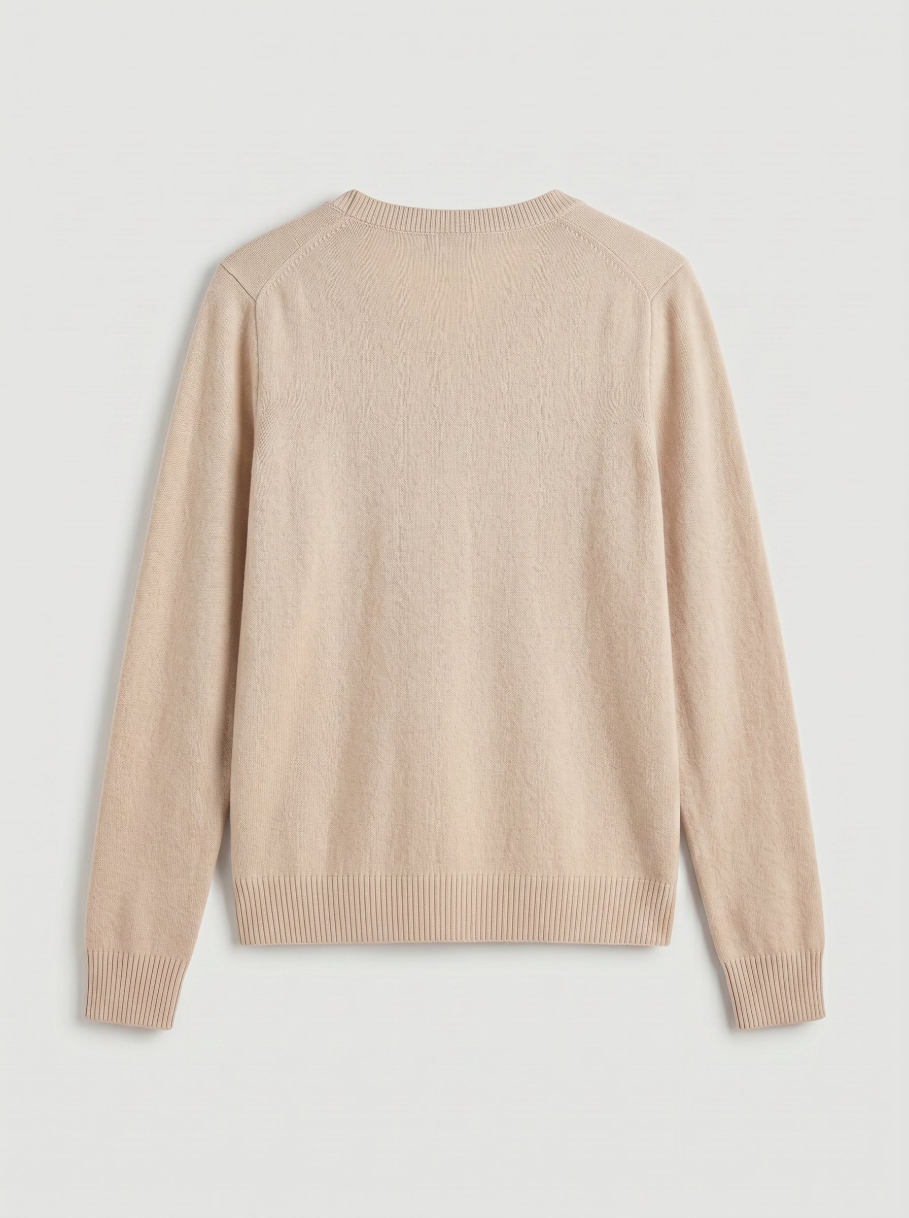 Women's Colorblock V-Neck Cashmere Sweater — Beige