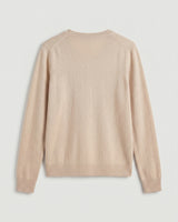 Women's Colorblock V-Neck Cashmere Sweater — Beige