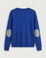 Women's V-Neck Knit Sweater — Blue