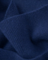 Women's V-Neck Cashmere Sweater - Dark blue - detail