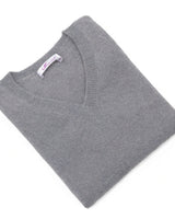 Women's V-Neck Cashmere Sweater - Grey