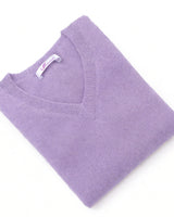 Women's V-Neck Cashmere Sweater - Light purple