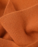 Women's V-Neck Cashmere Sweater - Orange - detail