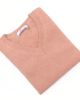 Women's V-Neck Cashmere Sweater - Peach