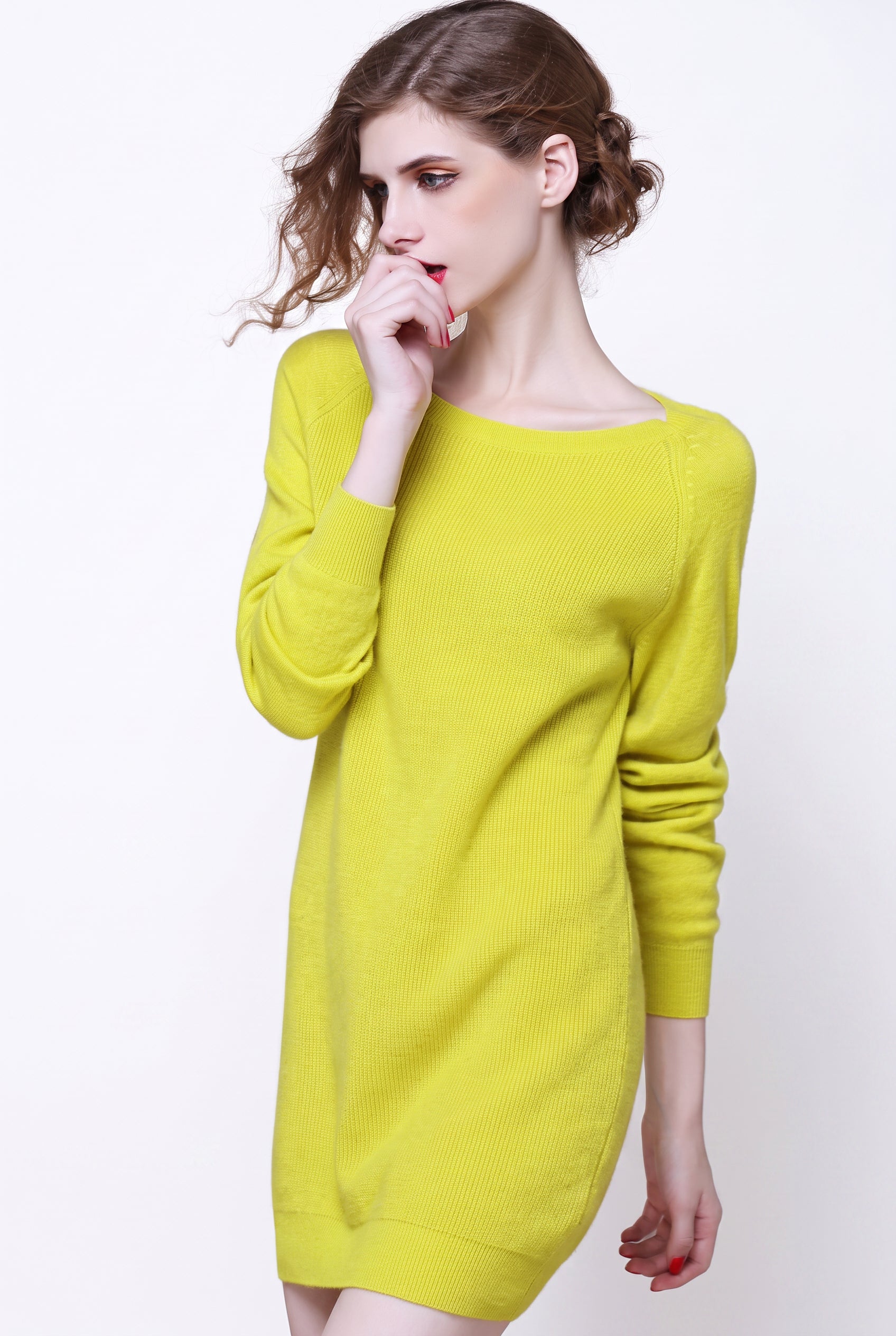 Women's Multi-Color Cashmere Sweater Dress