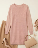 Women's Multi-Color Cashmere Sweater Dress — Beige