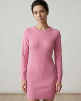 Women's Multi-Color Cashmere Sweater Dress — Pink