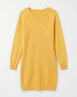 Women's Multi-Color Cashmere Sweater Dress — Yellow