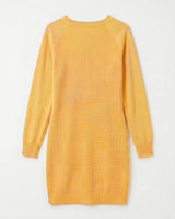 Women's Multi-Color Cashmere Sweater Dress — Yellow