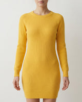 Women's Multi-Color Cashmere Sweater Dress — Yellow