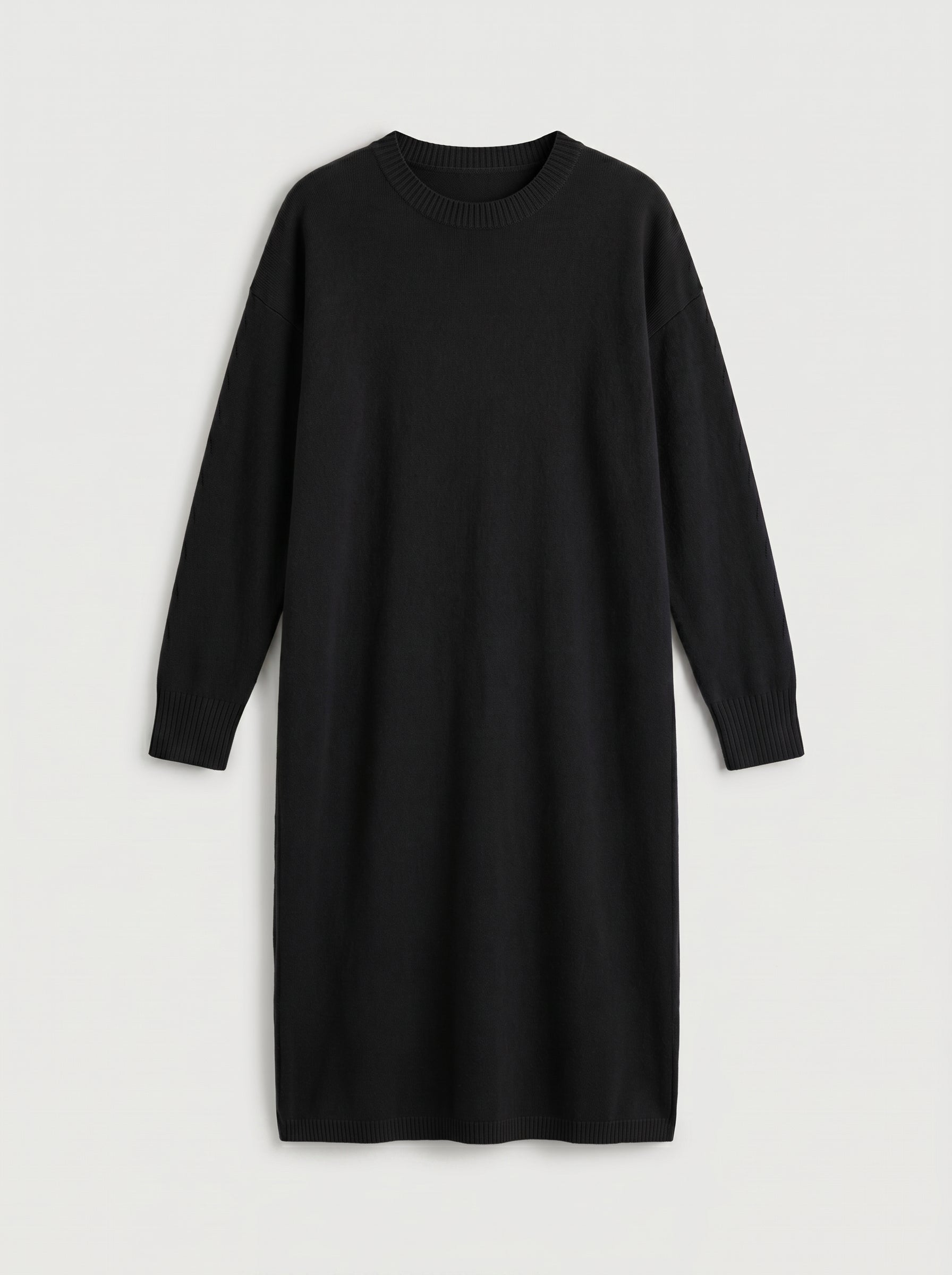 Women's Multi-Color Mid-Length Cashmere Dress — Black