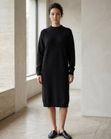 Women's Multi-Color Mid-Length Cashmere Dress — Black
