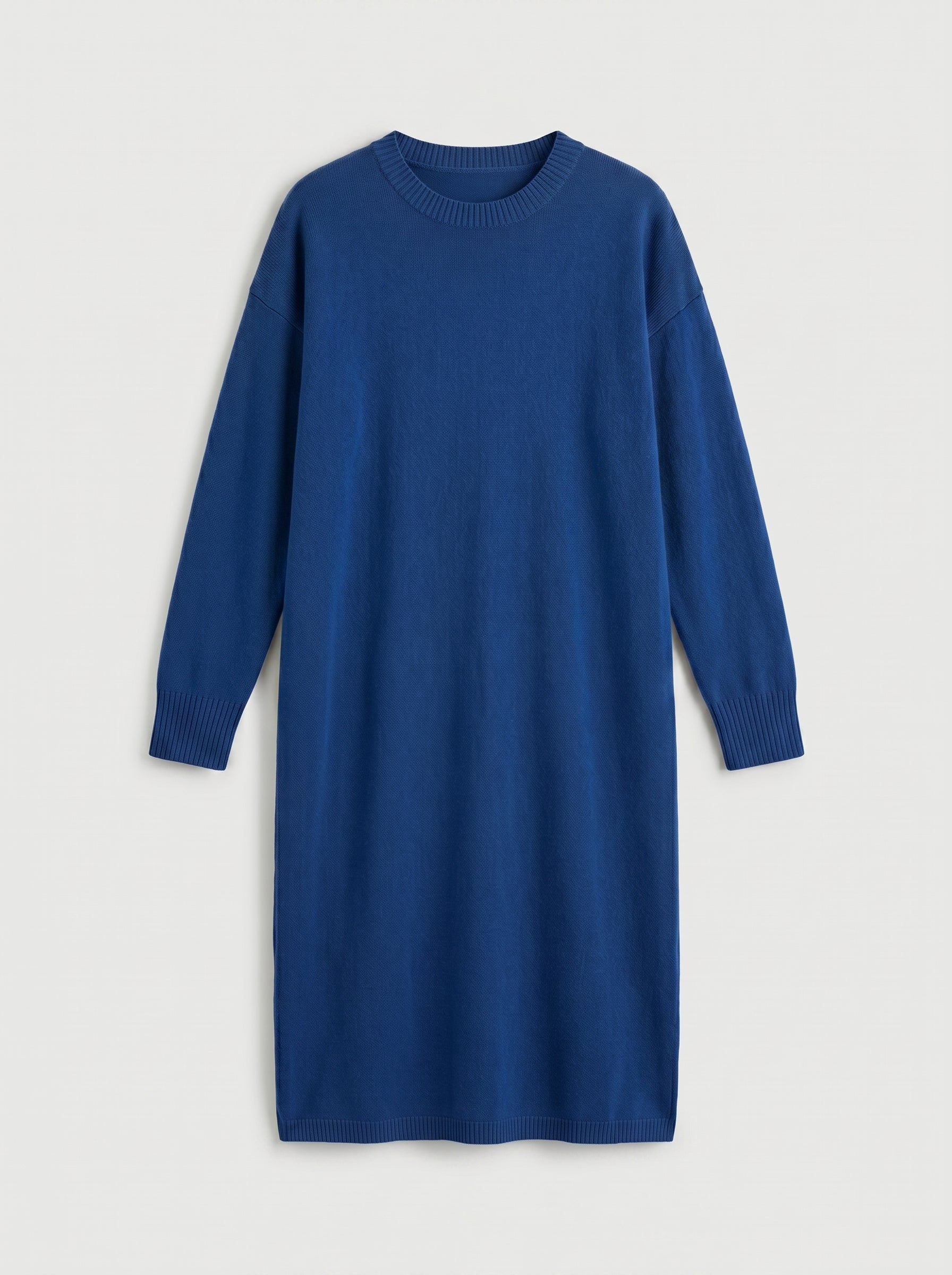 Women's Multi-Color Mid-Length Cashmere Dress — Blue