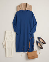 Women's Multi-Color Mid-Length Cashmere Dress — Blue