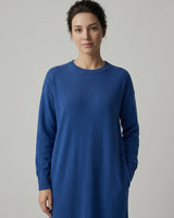 Women's Multi-Color Mid-Length Cashmere Dress — Blue