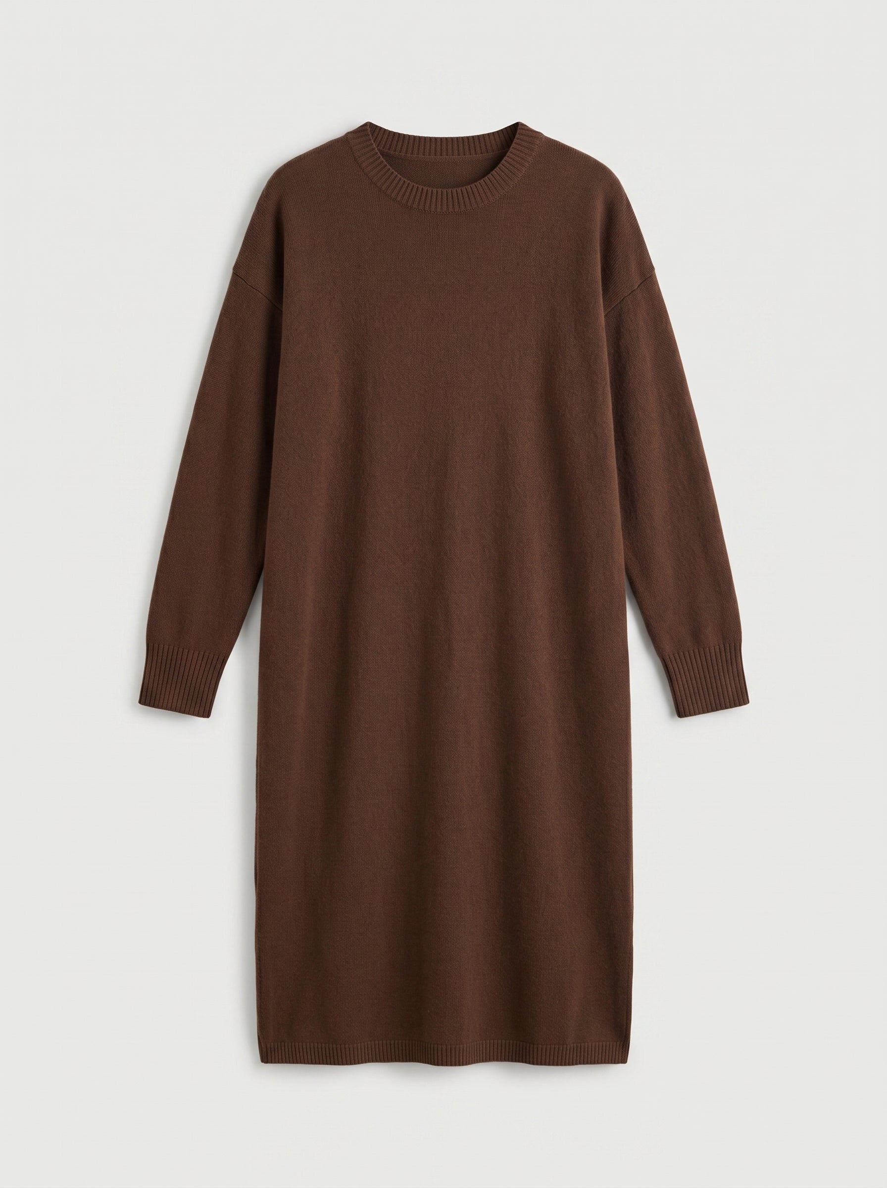Women's Multi-Color Mid-Length Cashmere Dress — Brown