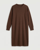 Women's Multi-Color Mid-Length Cashmere Dress — Brown