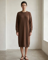 Women's Multi-Color Mid-Length Cashmere Dress — Brown