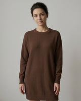 Women's Multi-Color Mid-Length Cashmere Dress — Brown