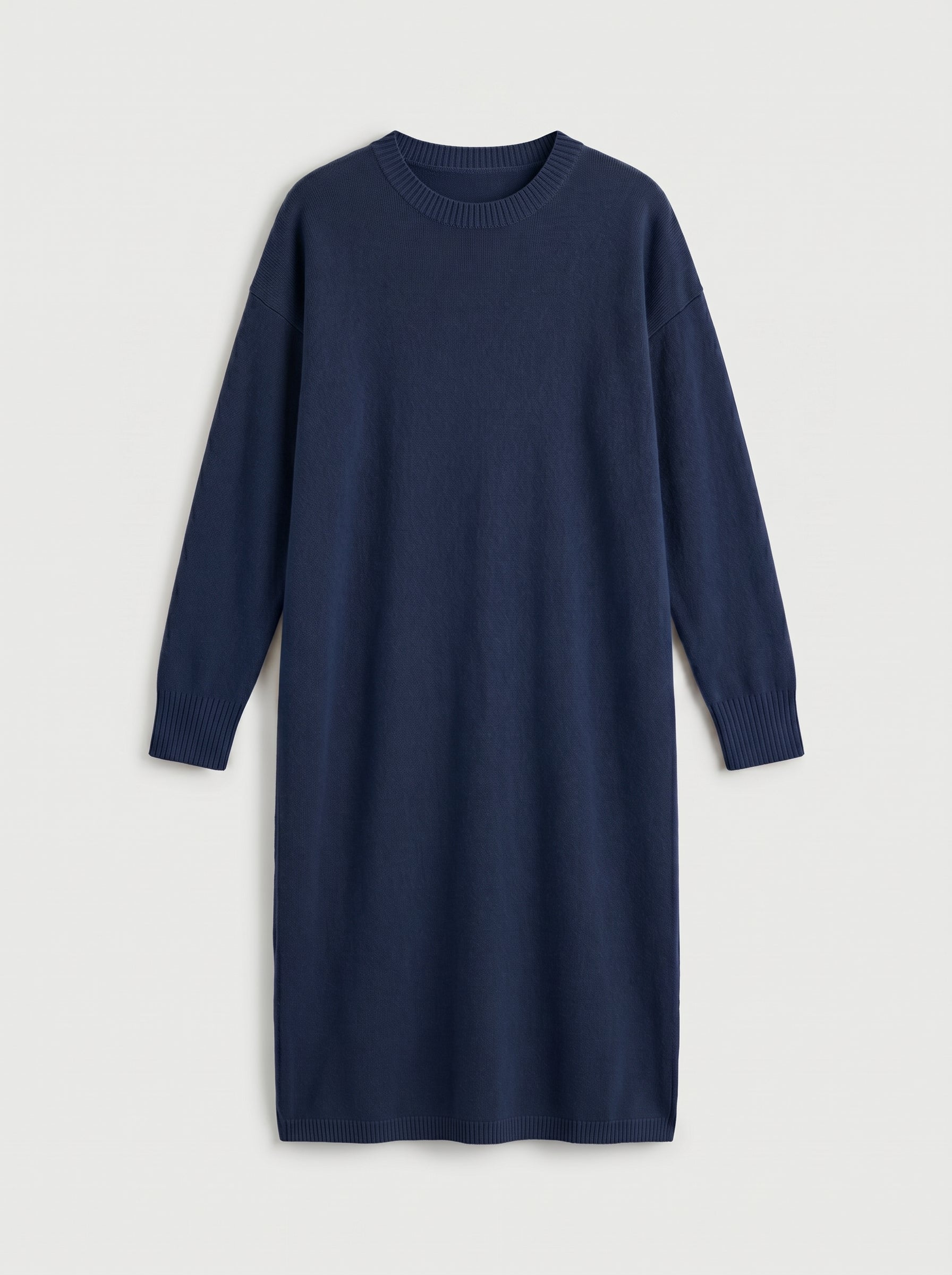 Women's Multi-Color Mid-Length Cashmere Dress — Dark blue