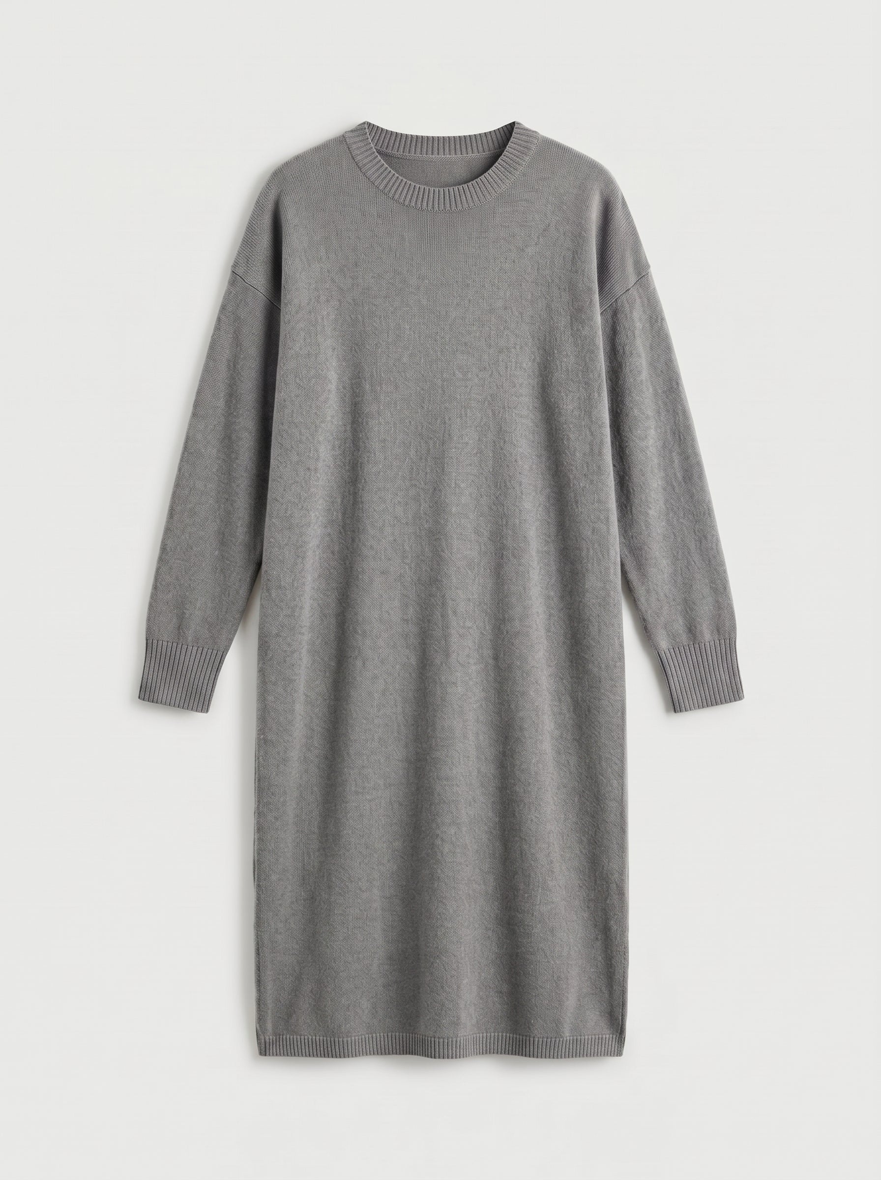 Women's Multi-Color Mid-Length Cashmere Dress — Grey