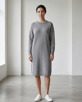Women's Multi-Color Mid-Length Cashmere Dress — Grey