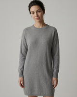 Women's Multi-Color Mid-Length Cashmere Dress — Grey